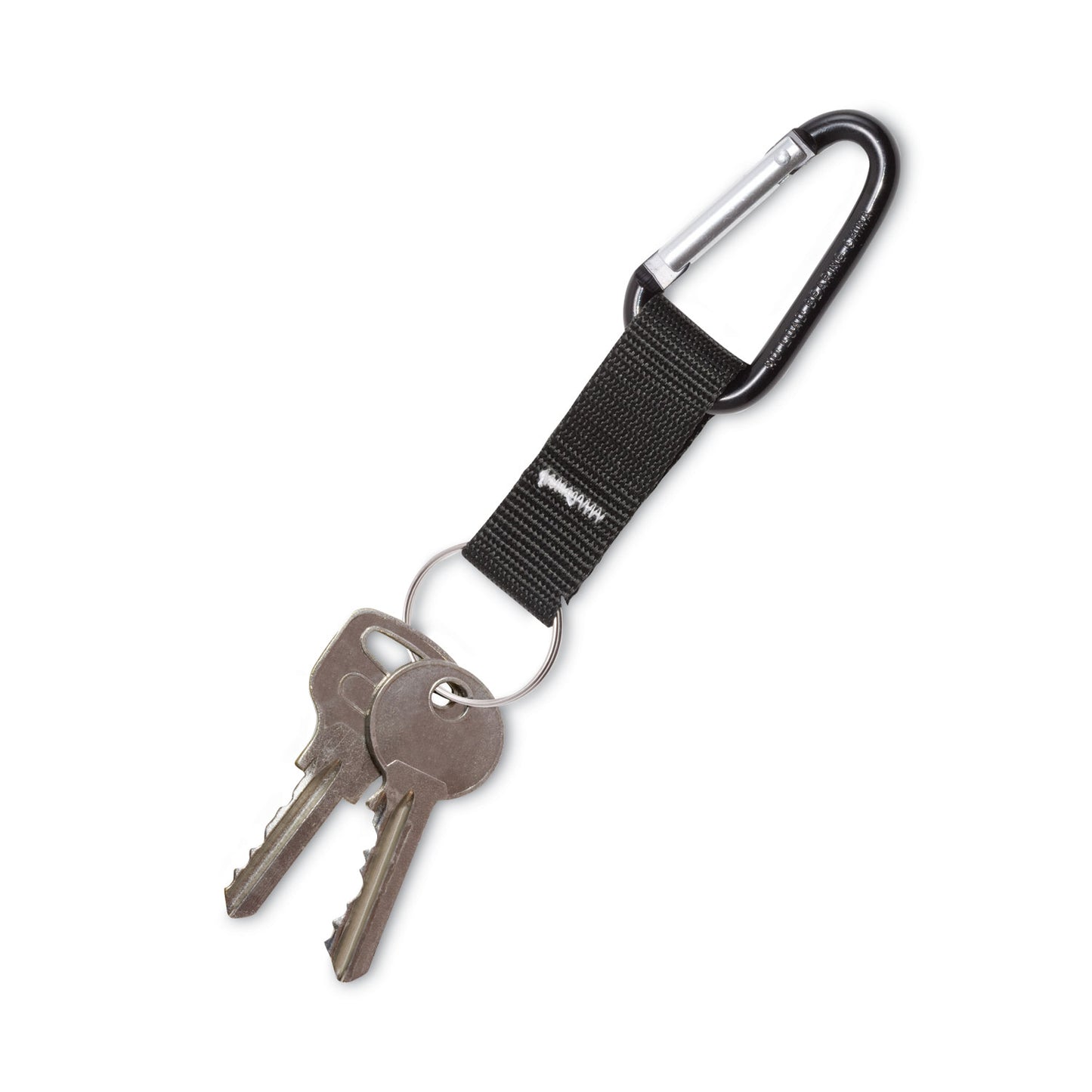 Advantus Carabiner Key Chains, Split Key Rings, Aluminum, Black, 10/Pack (75556)