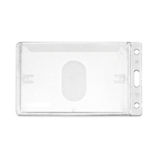 Advantus Frosted Two-Card Rigid Badge Holders, Vertical, Frosted 2.5" x 4.13" Holder, 2.13" x 3.38" Insert, 25/Box (76076)