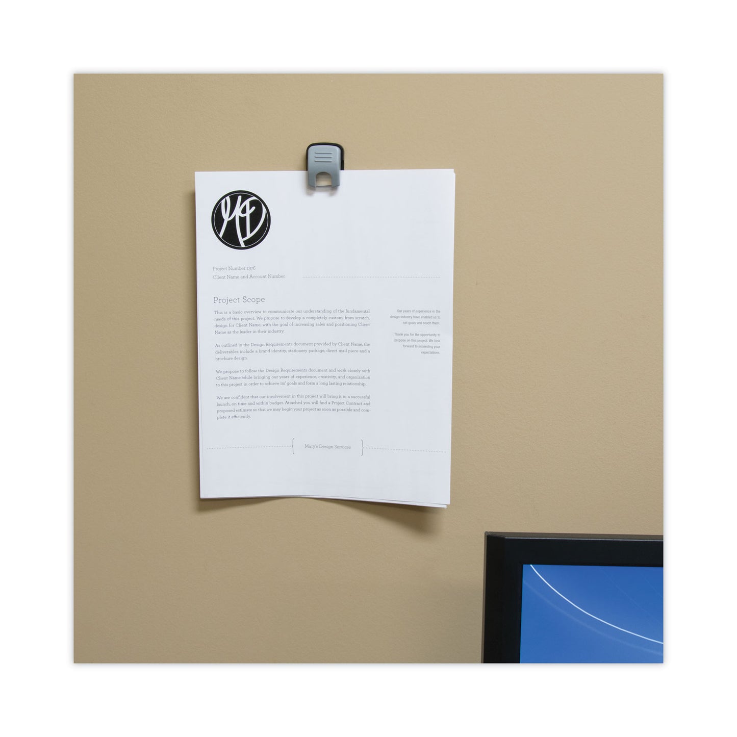 Advantus Grip-A-Clip Magnetic/Adhesive Clips, 0.13" Jaw Capacity, Gray, 10/Box (91172)