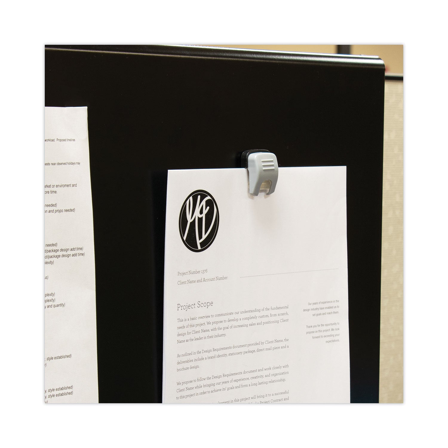 Advantus Grip-A-Clip Magnetic/Adhesive Clips, 0.13" Jaw Capacity, Gray, 10/Box (91172)