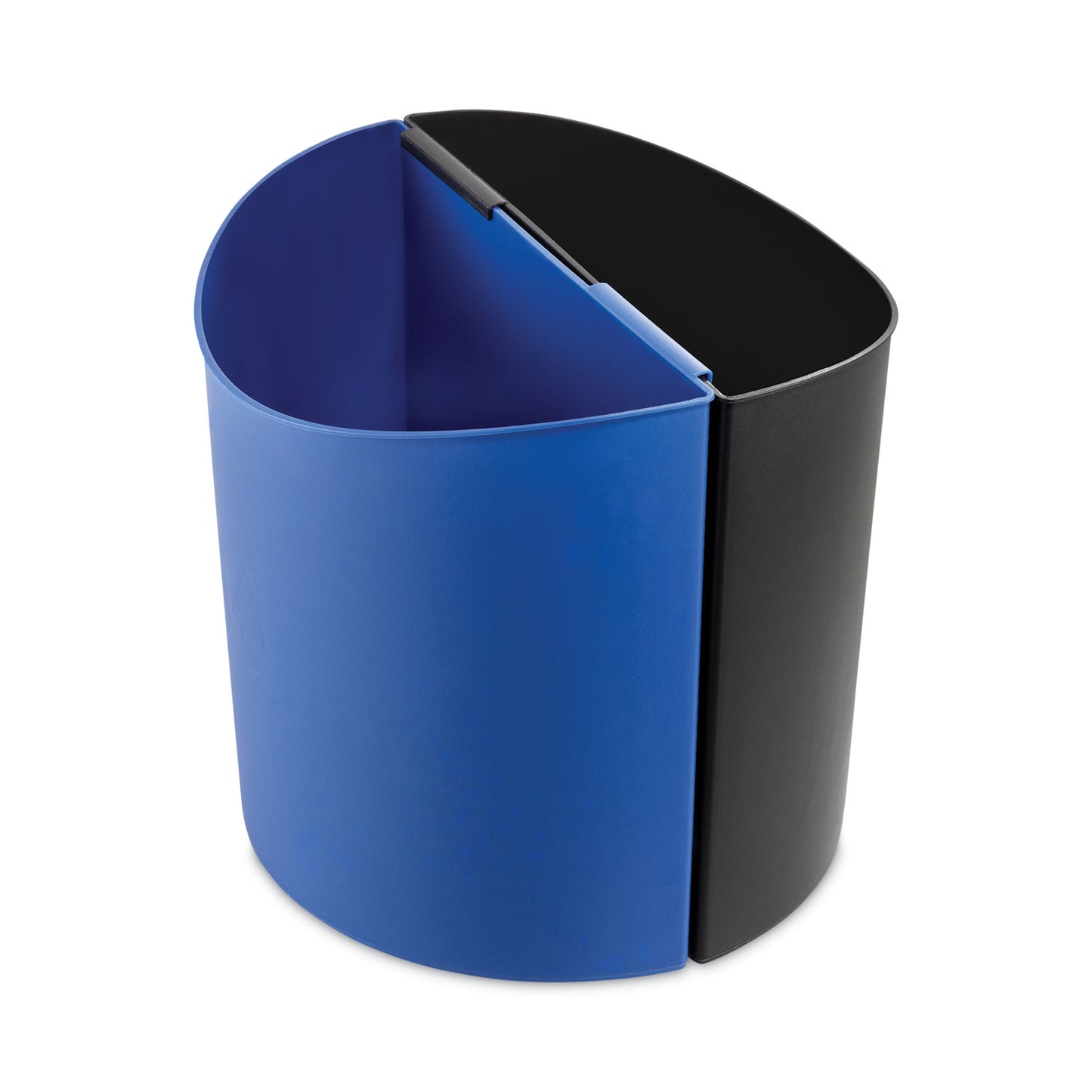 Safco Desk-Side Recycling Receptacle, 7 gal, Plastic, Black/Blue (9928BB)