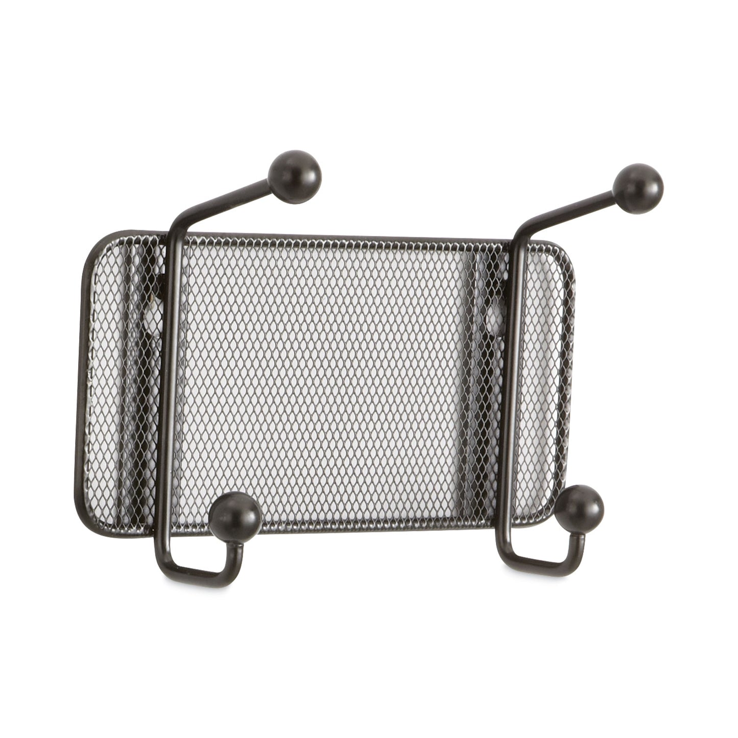 Safco Onyx Mesh Wall Racks, 2-Hook, 8.5w x 3d x 5.5h, Black (6401BL)