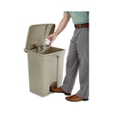 Safco Large Capacity Plastic Step-On Receptacle, 17 gal, Plastic, Tan (9922TN)