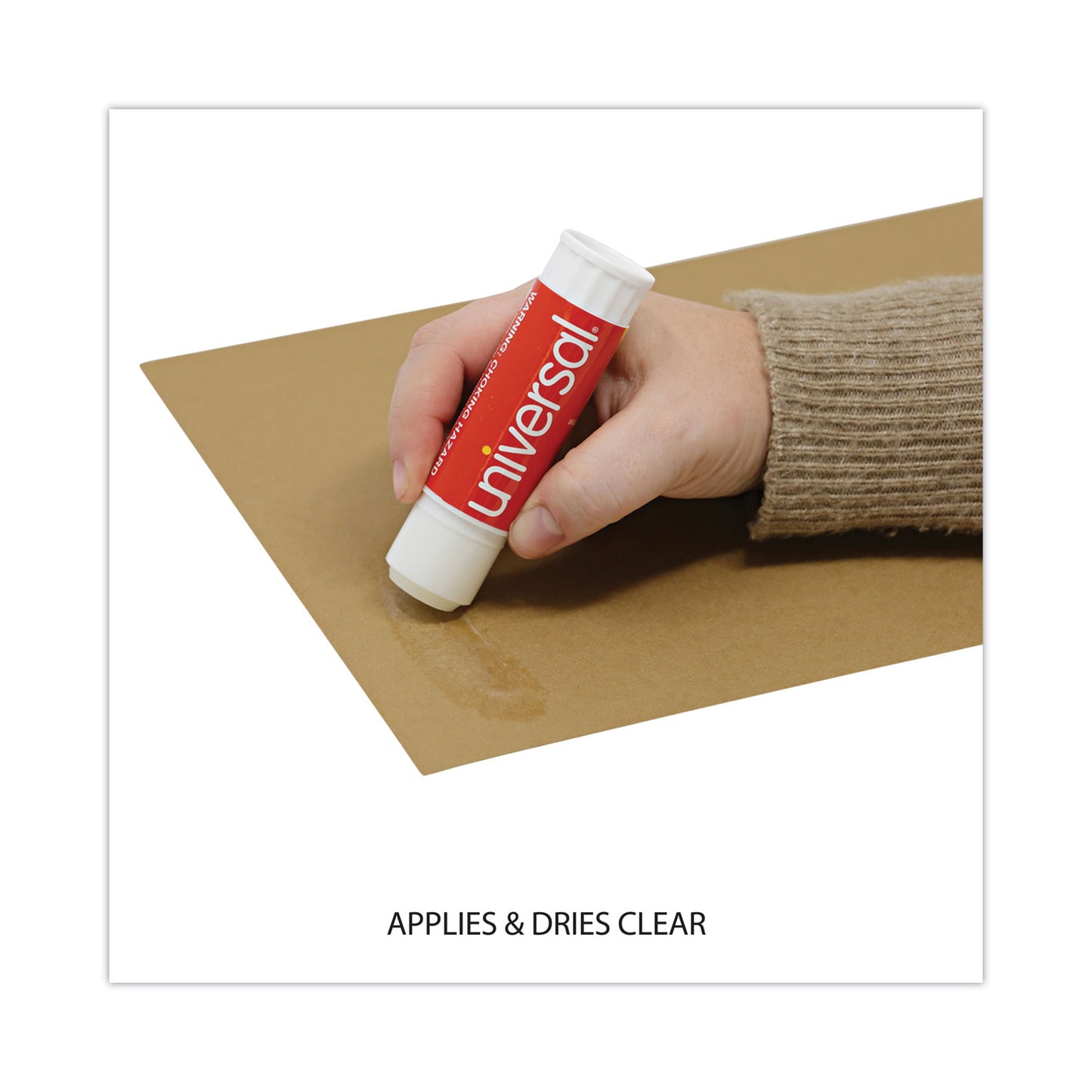 Universal Glue Stick, 1.3 oz, Applies and Dries Clear, 12/Pack (76752)