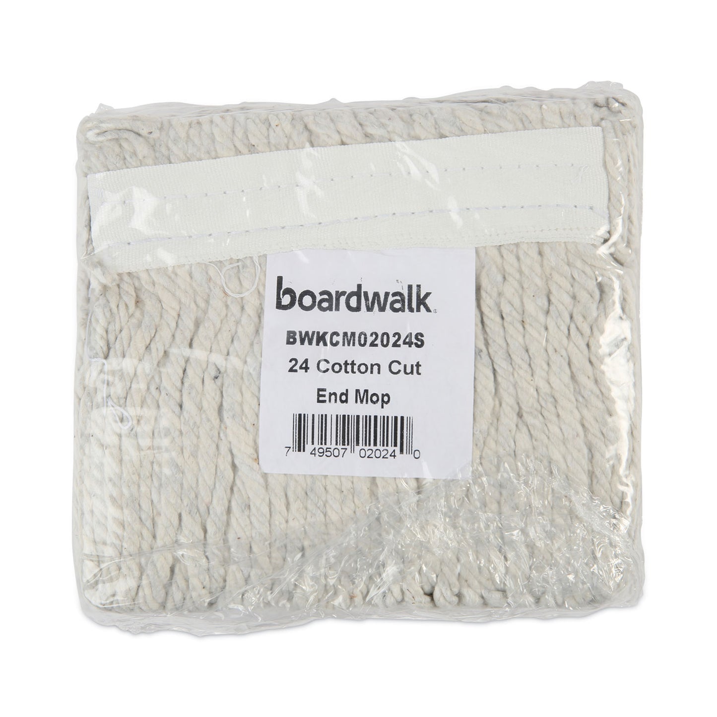 Boardwalk Banded Cotton Mop Head, #24, White, 12/Carton (CM02024S)