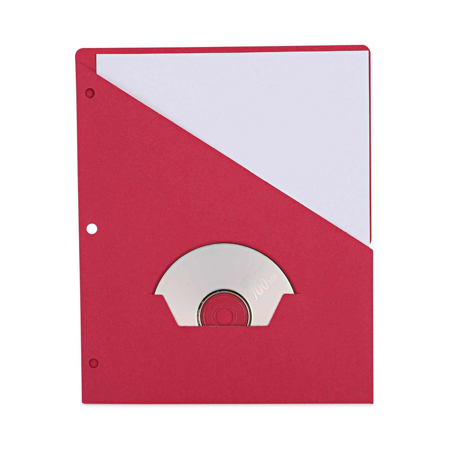 Universal Slash-Cut Pockets for Three-Ring Binders, Jacket, Letter, 11 Pt., 8.5 x 11, Red, 10/Pack (61683)