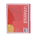 Universal Slash-Cut Pockets for Three-Ring Binders, Jacket, Letter, 11 Pt., 8.5 x 11, Red, 10/Pack (61683)