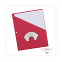 Universal Slash-Cut Pockets for Three-Ring Binders, Jacket, Letter, 11 Pt., 8.5 x 11, Red, 10/Pack (61683)