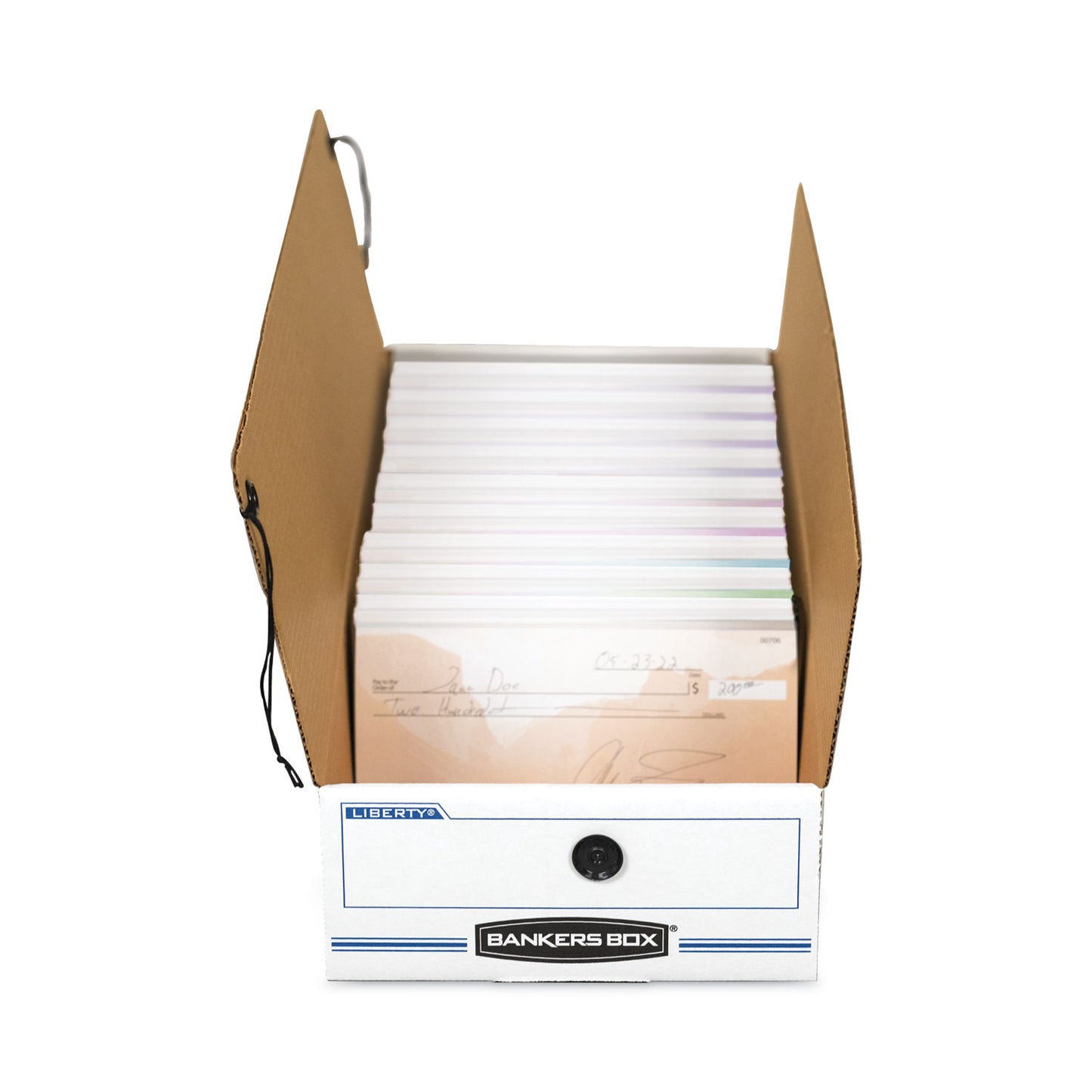 Bankers Box LIBERTY Check and Form Boxes, 9.25" x 23.75" x 4.25", White/Blue, 12/Carton (00002)