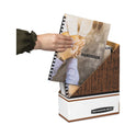 Bankers Box Corrugated Cardboard Magazine File, 4 x 11 x 12.25, Wood Grain, 12/Carton (07224)