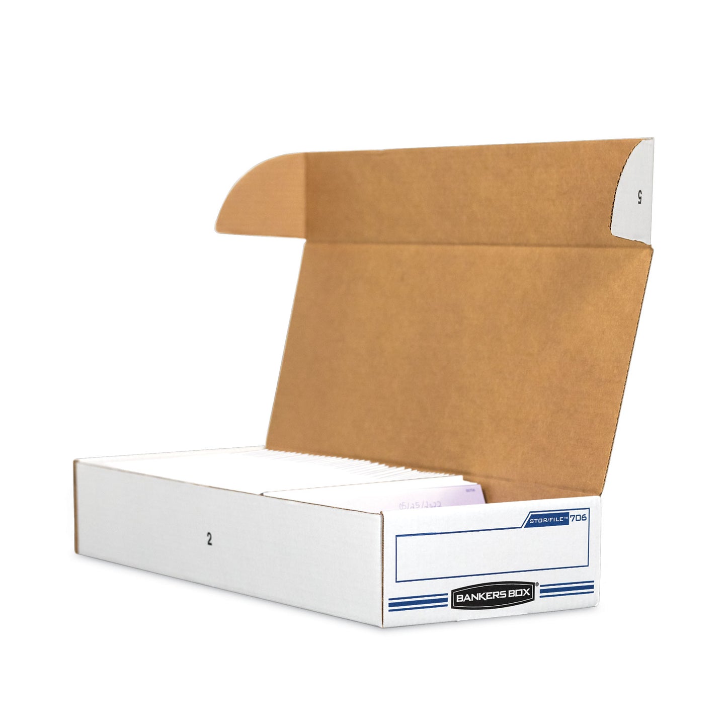 Bankers Box STOR/FILE Check Boxes, 9.25" x 25" x 4.13", White/Blue, 12/Carton (00706)