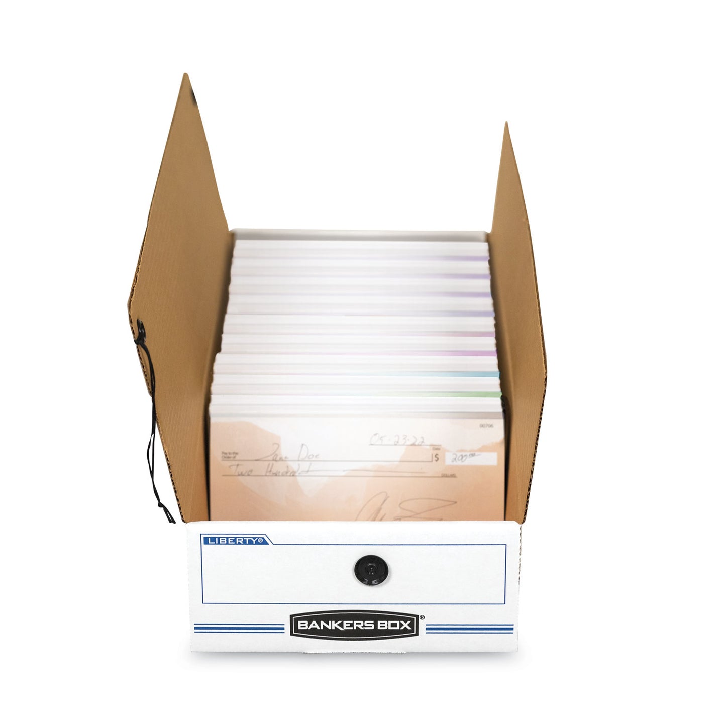 Bankers Box LIBERTY Check and Form Boxes, 6.25" x 24" x 4.5", White/Blue, 12/Carton (00003)
