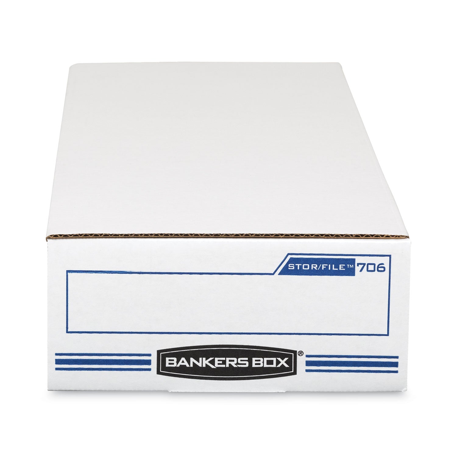Bankers Box STOR/FILE Check Boxes, 9.25" x 25" x 4.13", White/Blue, 12/Carton (00706)