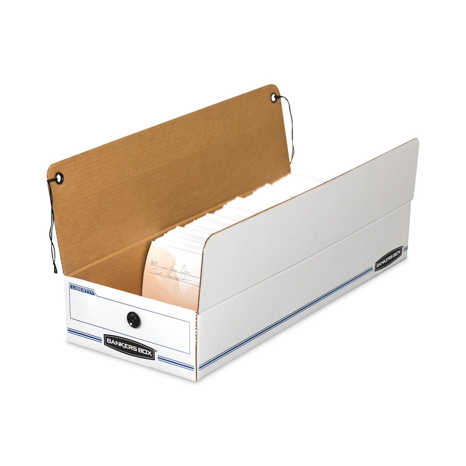 Bankers Box LIBERTY Check and Form Boxes, 9" x 24" x 6.38", White/Blue, 12/Carton (00006)