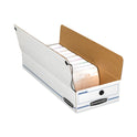 Bankers Box LIBERTY Check and Form Boxes, 9" x 24" x 6.38", White/Blue, 12/Carton (00006)