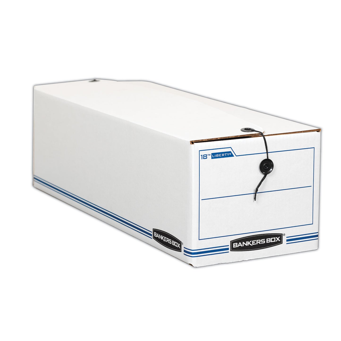 Bankers Box LIBERTY Check and Form Boxes, 9.75" x 23.75" x 6.25", White/Blue, 12/Carton (00022)