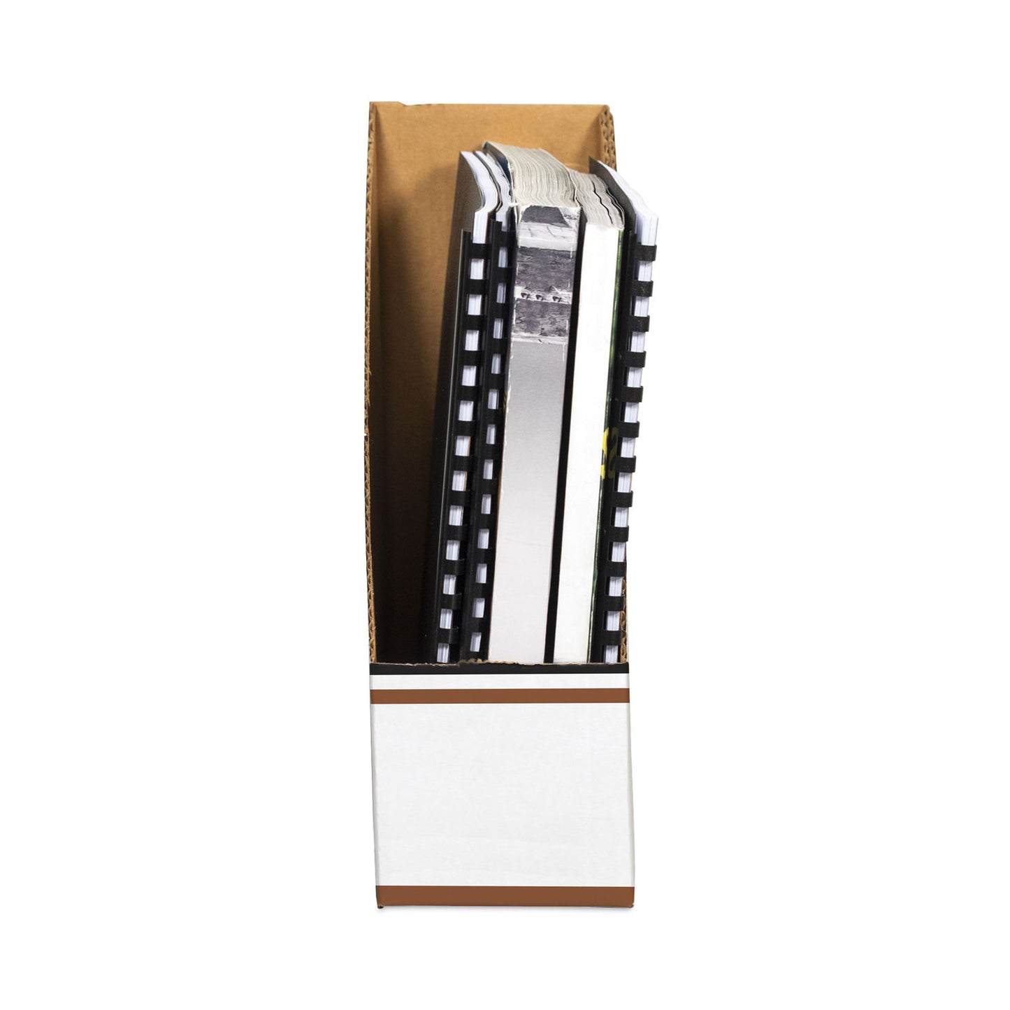 Bankers Box Corrugated Cardboard Magazine File, 4 x 11 x 12.25, Wood Grain, 12/Carton (07224)