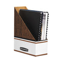 Bankers Box Corrugated Cardboard Magazine File, 4 x 11 x 12.25, Wood Grain, 12/Carton (07224)