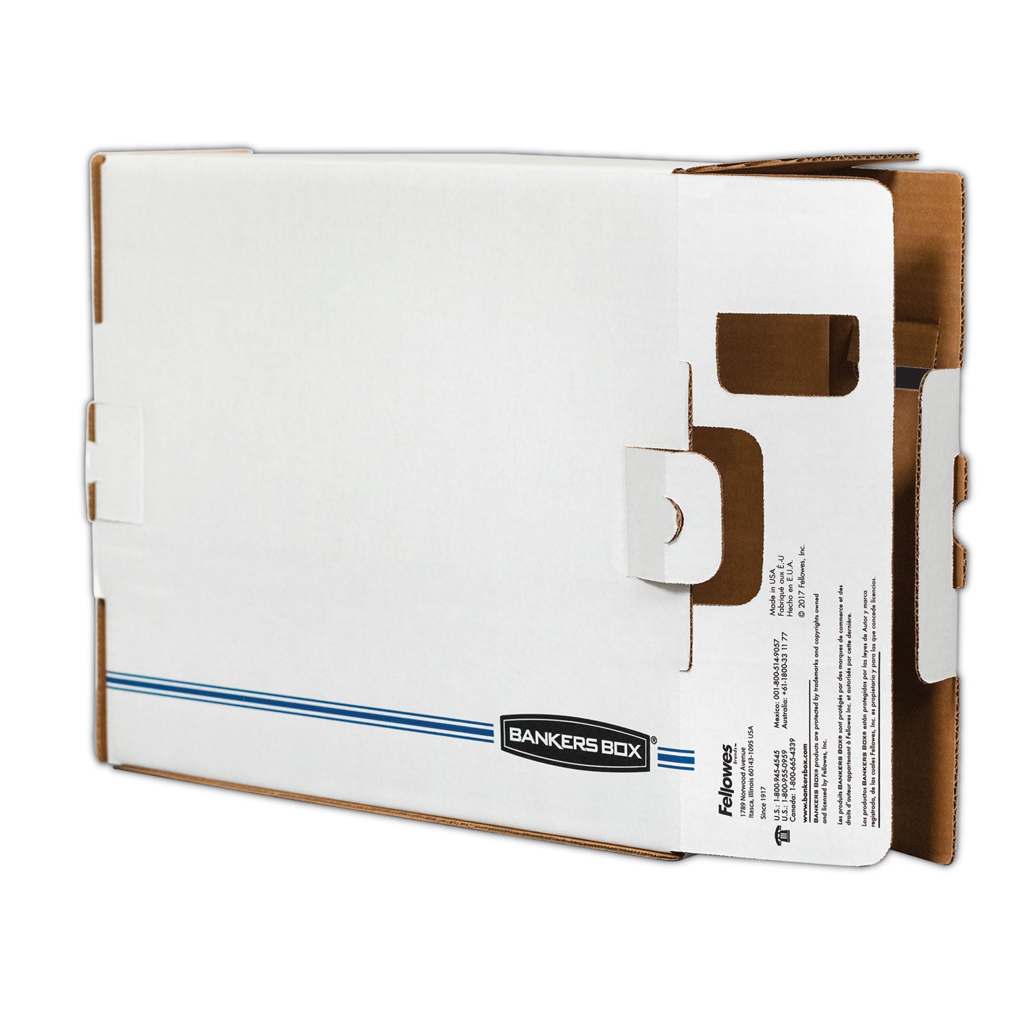 Bankers Box X-Ray Storage Boxes, 5" x 18.75" x 14.88", White/Blue, 6/Carton (00650)