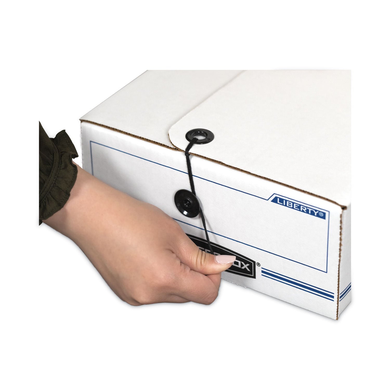 Bankers Box LIBERTY Check and Form Boxes, 6.25" x 24" x 4.5", White/Blue, 12/Carton (00003)