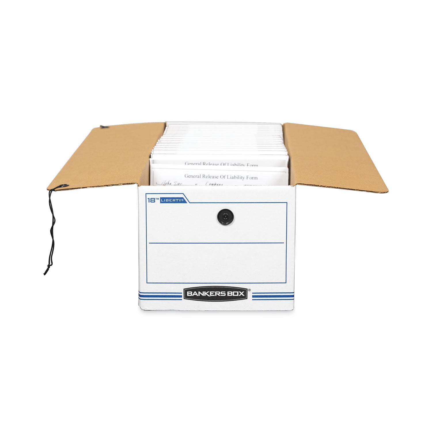 Bankers Box LIBERTY Check and Form Boxes, 9.75" x 23.75" x 6.25", White/Blue, 12/Carton (00022)