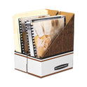 Bankers Box Corrugated Cardboard Magazine File, 4 x 11 x 12.25, Wood Grain, 12/Carton (07224)