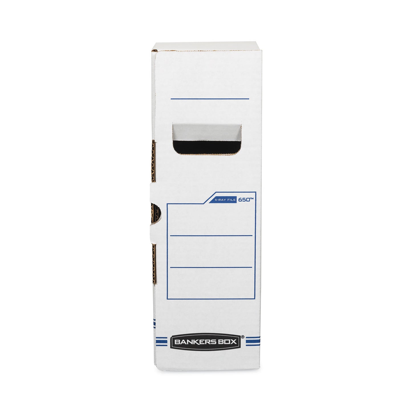 Bankers Box X-Ray Storage Boxes, 5" x 18.75" x 14.88", White/Blue, 6/Carton (00650)