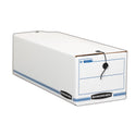 Bankers Box LIBERTY Check and Form Boxes, 9" x 24.25" x 7.5", White/Blue, 12/Carton (00018)