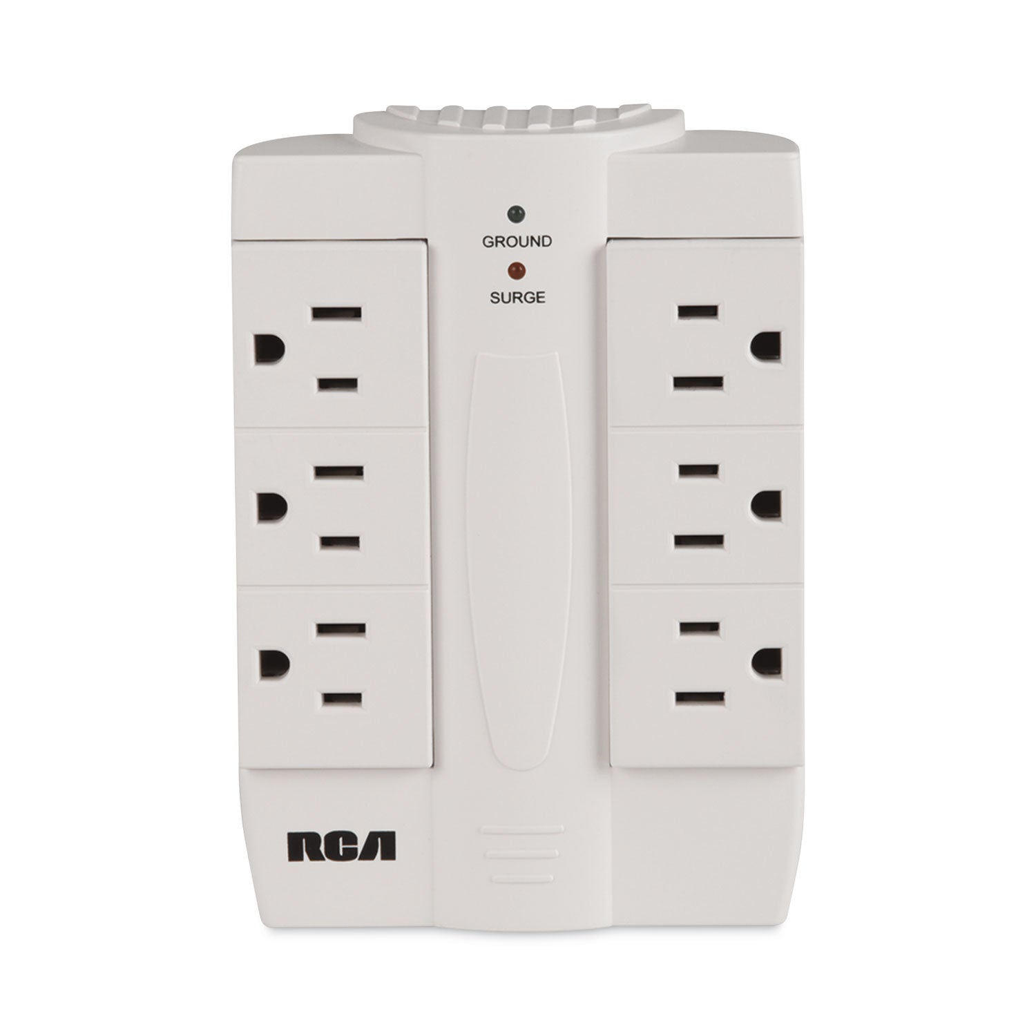 RCA 6 Outlet Swivel Surge Protector, 6 AC Outlets, 1,200 J, White (PSWTS6FV)