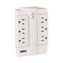 RCA 6 Outlet Swivel Surge Protector, 6 AC Outlets, 1,200 J, White (PSWTS6FV)