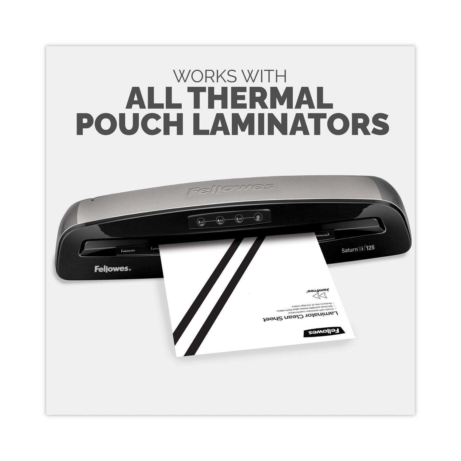 Fellowes Laminator Cleaning Sheets, 3 to 10 mil, 8.5" x 11", White, 10/Pack (5320603)