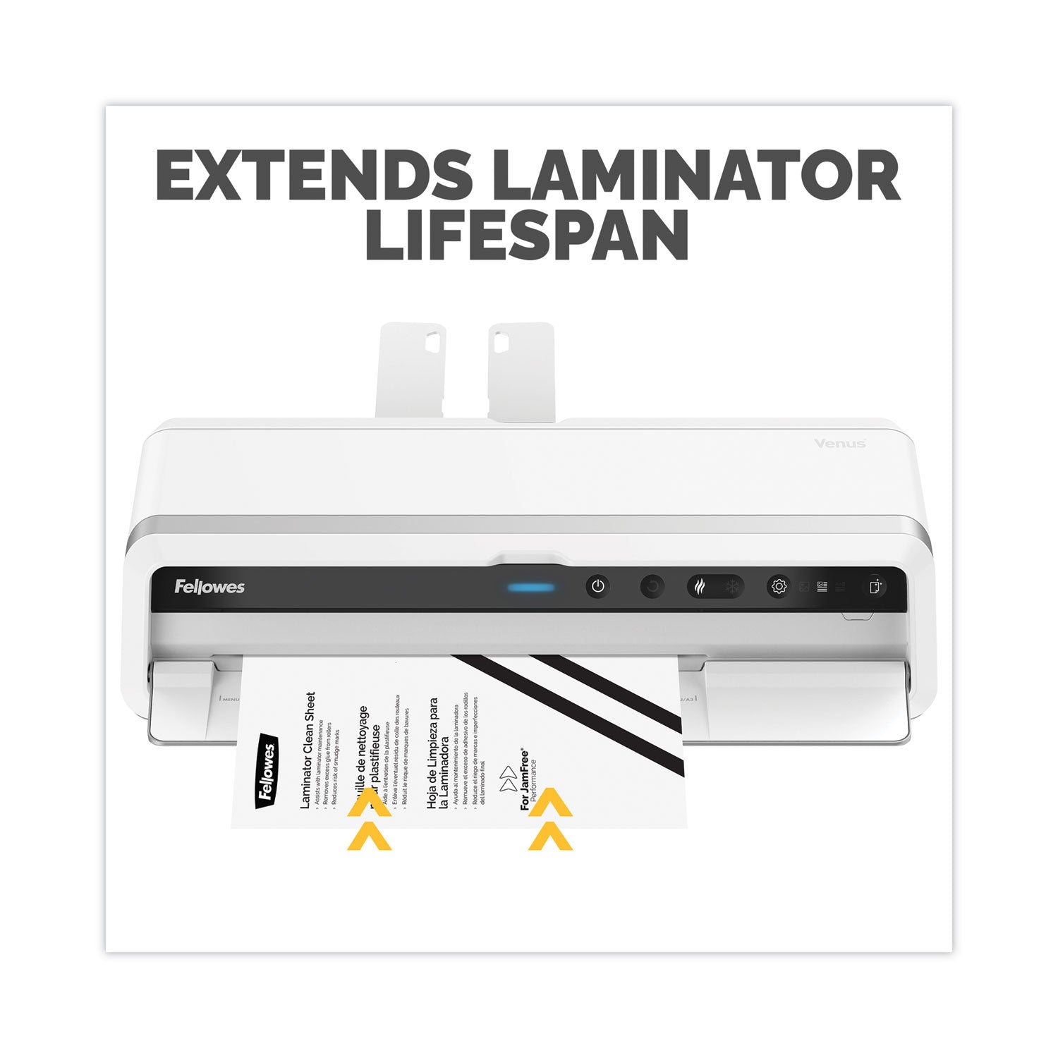 Fellowes Laminator Cleaning Sheets, 3 to 10 mil, 8.5" x 11", White, 10/Pack (5320603)