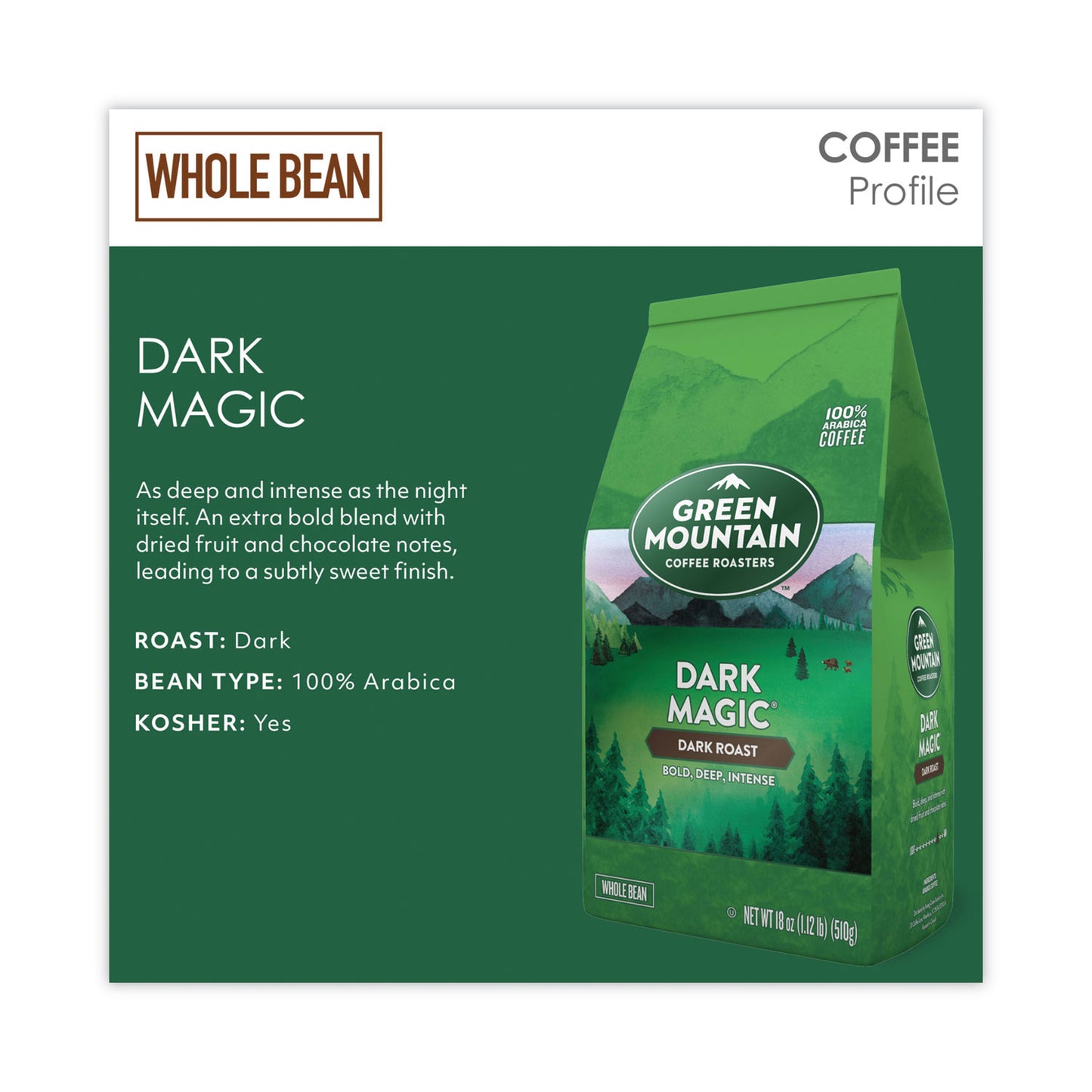 Keurig Dark Magic Whole Bean Coffee, 18 oz Bag (7568EA)