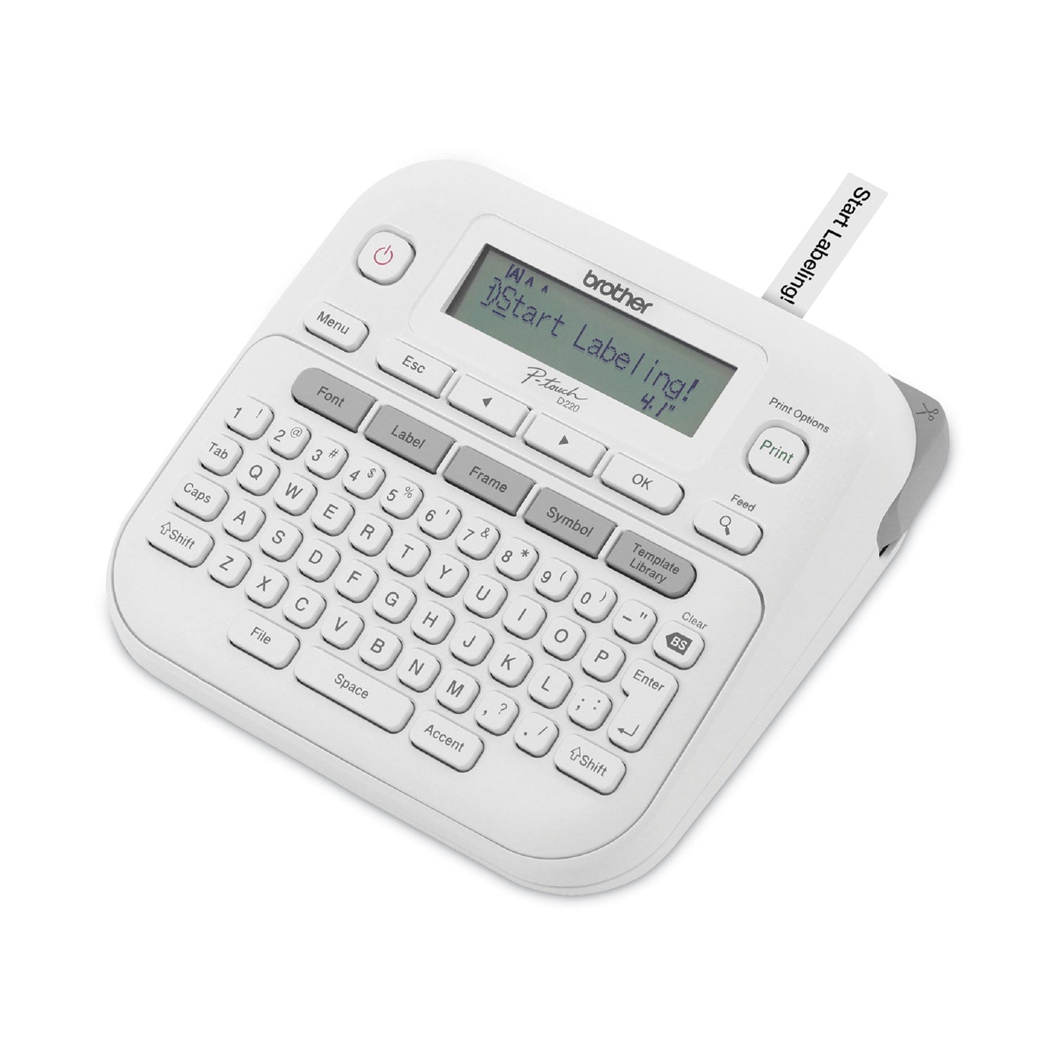 Brother P-Touch PT-D220 Label Maker, 2 Lines, 3.9 x 9.3 x 10.2