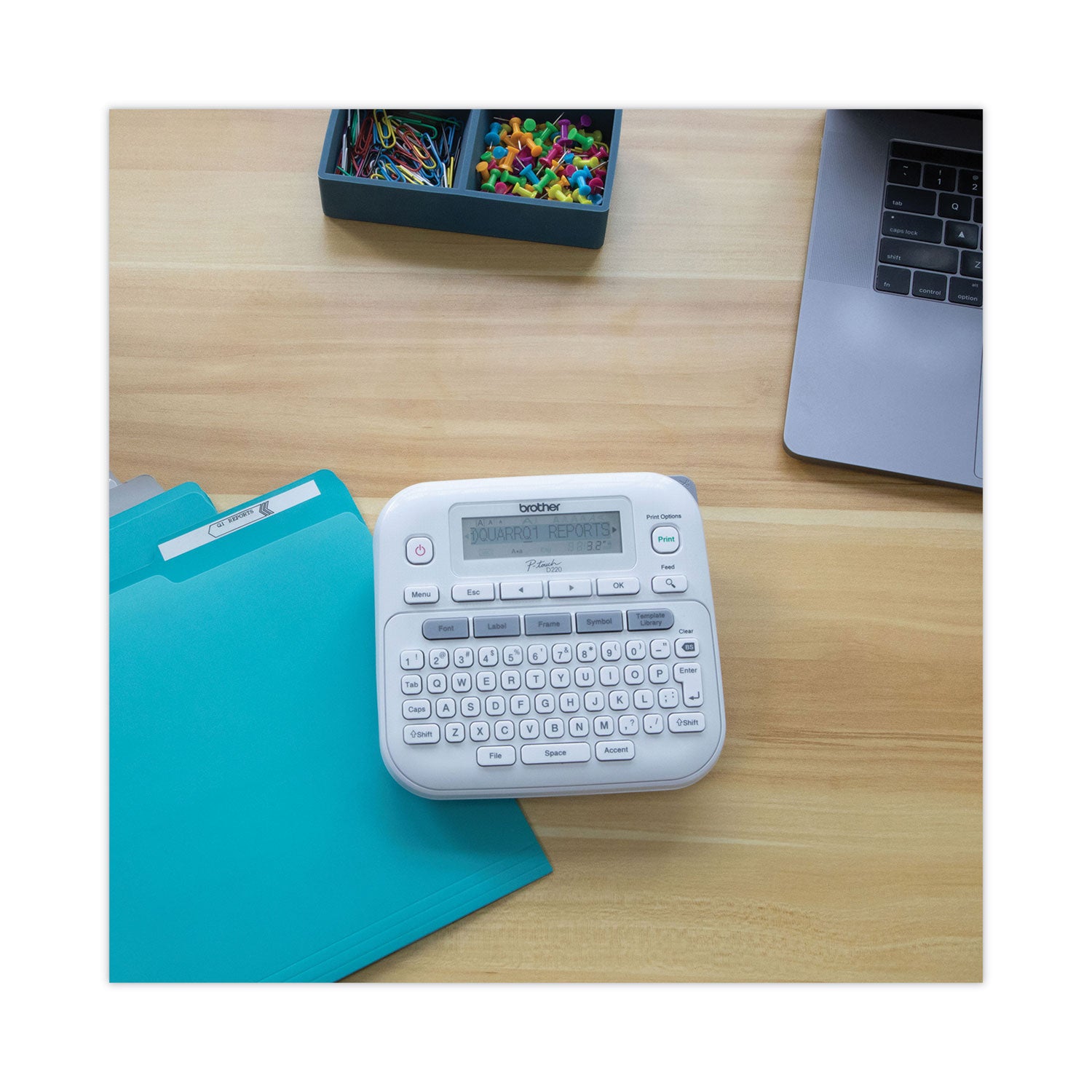 Brother P-Touch PT-D220 Label Maker, 2 Lines, 3.9 x 9.3 x 10.2