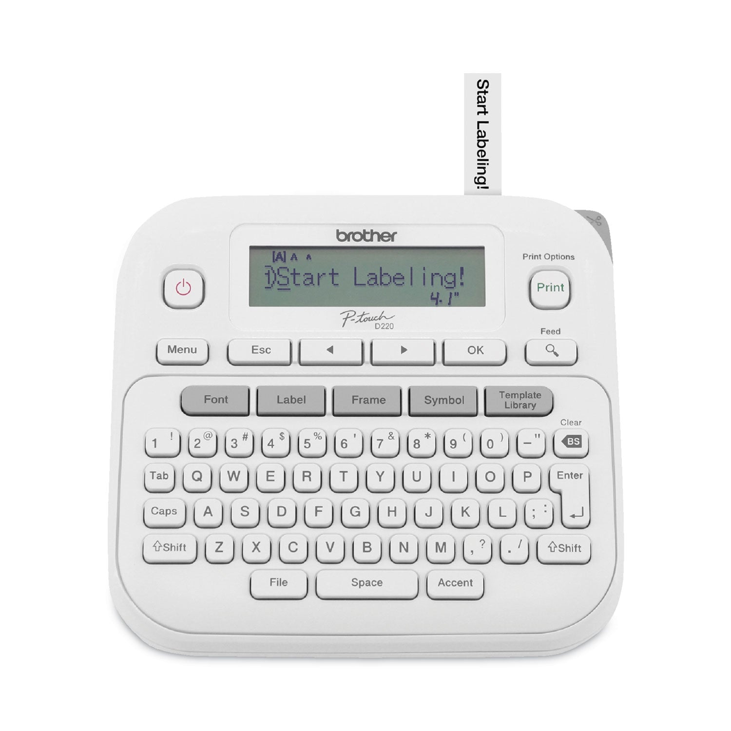 Brother P-Touch PT-D220 Label Maker, 2 Lines, 3.9 x 9.3 x 10.2