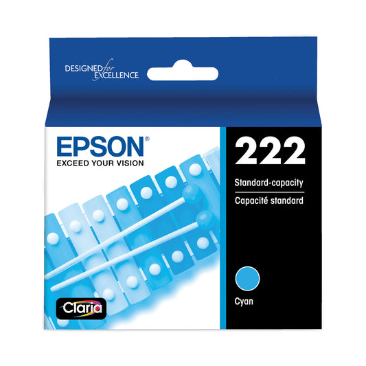 Epson T222220S (T222) Claria Ink, 165 Page-Yield, Cyan