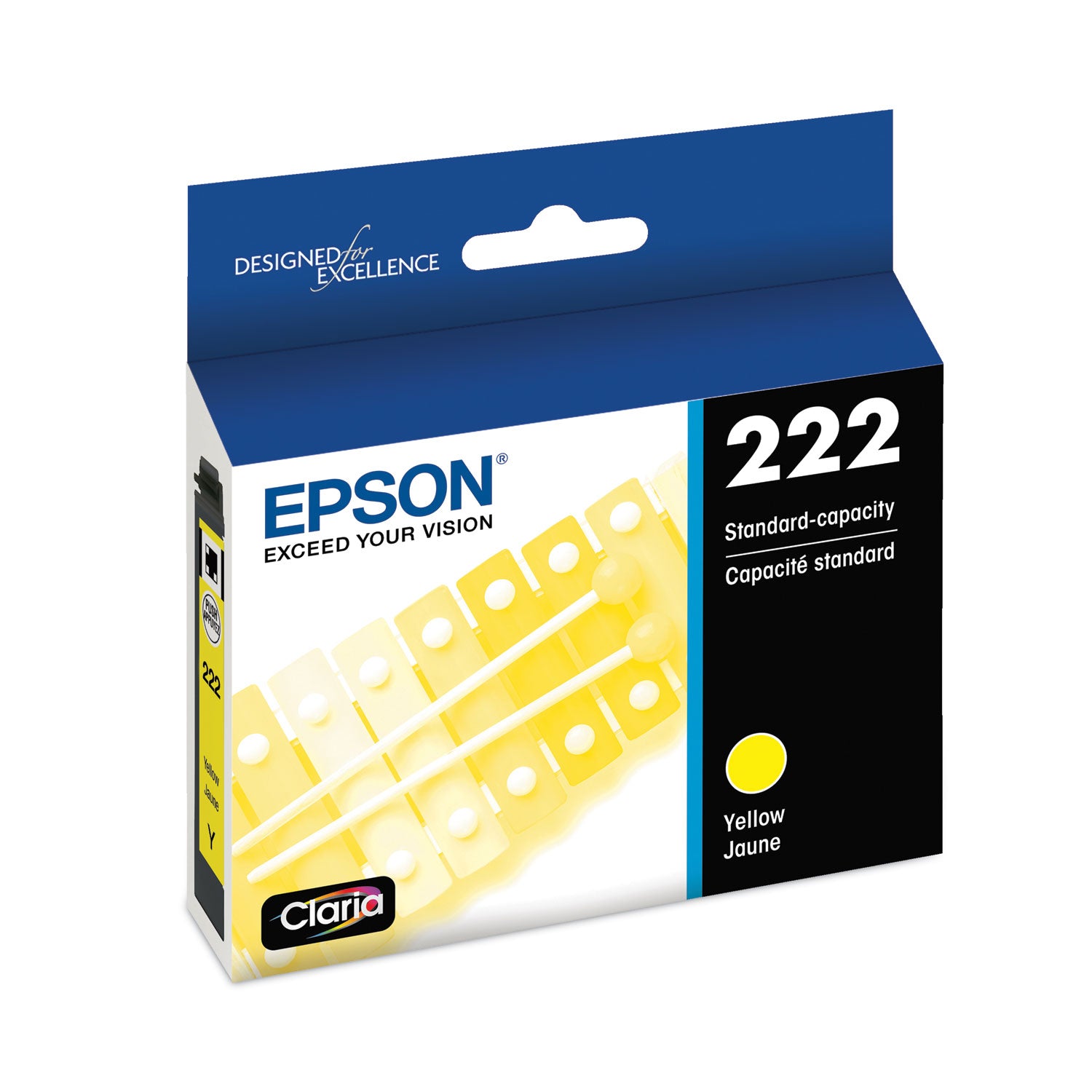 Epson T222420S (T222) Claria Ink, 165 Page-Yield, Yellow