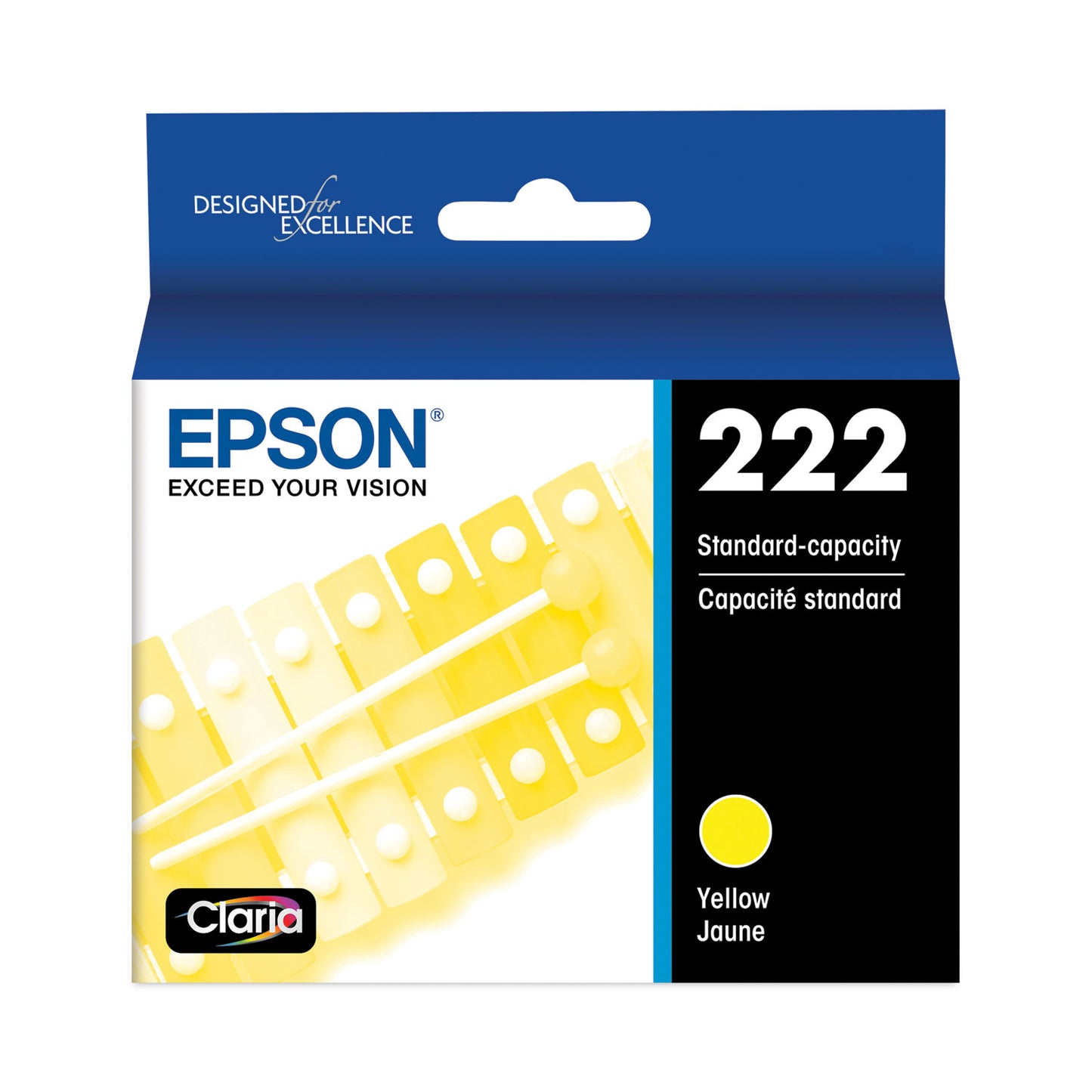 Epson T222420S (T222) Claria Ink, 165 Page-Yield, Yellow