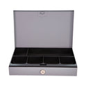 CONTROLTEK Heavy Duty Low Profile Cash Box, 6 Compartments, 11.5 x 8.2 x 2.2, Gray (500126)