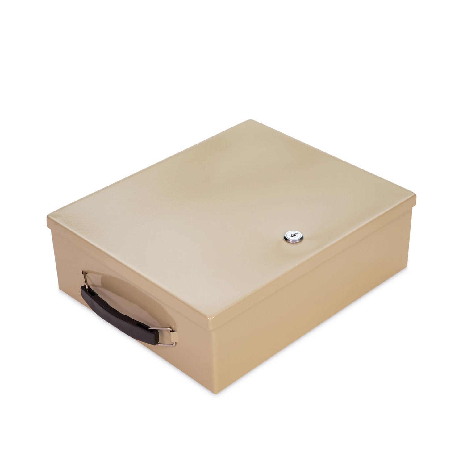 CONTROLTEK Jumbo Locking Cash Box, 1 Compartment, 14.38 x 11 x 4.13, Sand (500134)