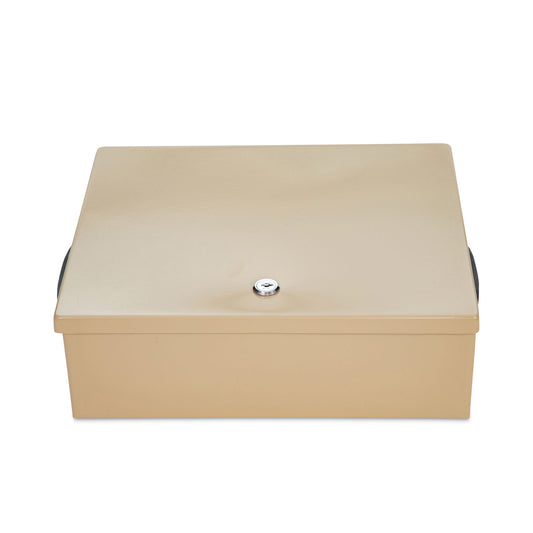 CONTROLTEK Jumbo Locking Cash Box, 1 Compartment, 14.38 x 11 x 4.13, Sand (500134)