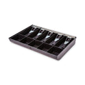 CONTROLTEK Plastic Currency and Coin Tray, Coin/Cash, 10 Compartments, 16 x 11.25 x 2.25, Black (500063)