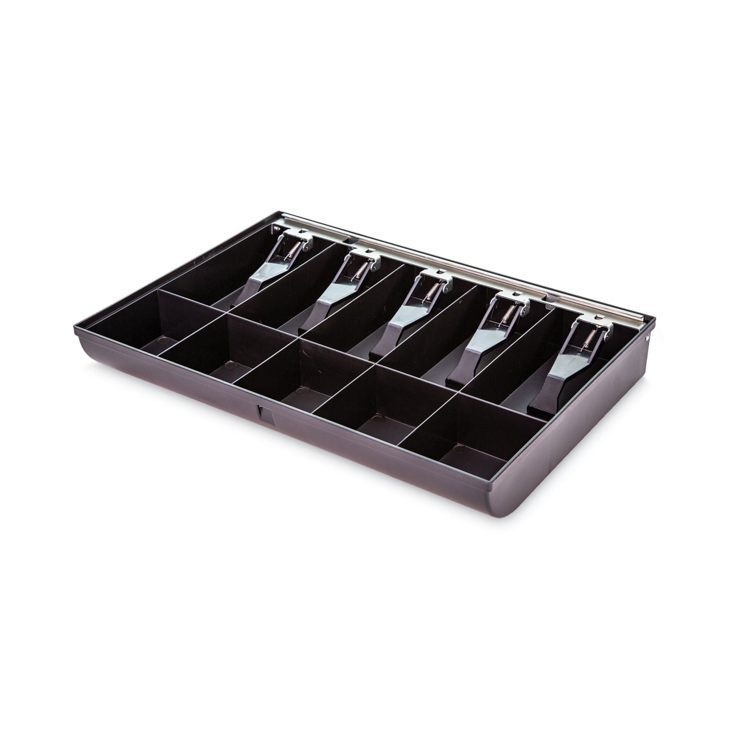 CONTROLTEK Plastic Currency and Coin Tray, Coin/Cash, 10 Compartments, 16 x 11.25 x 2.25, Black (500063)
