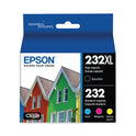 Epson T232XLBCS (T232XL/T232) Claria Ink, 450/165 Page-Yield, Black/Cyan/Magenta/Yellow