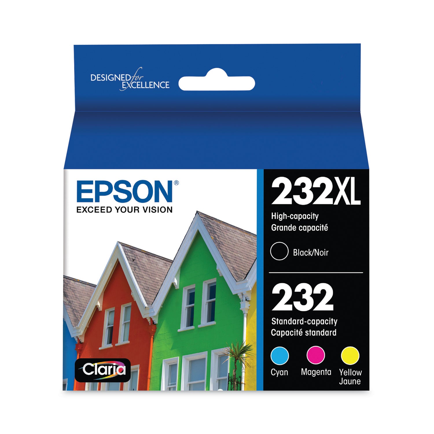 Epson T232XLBCS (T232XL/T232) Claria Ink, 450/165 Page-Yield, Black/Cyan/Magenta/Yellow