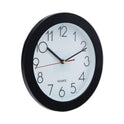 Universal Bold Round Wall Clock, 9.75" Overall Diameter, Black Case, 1 AA (sold separately) (10421)