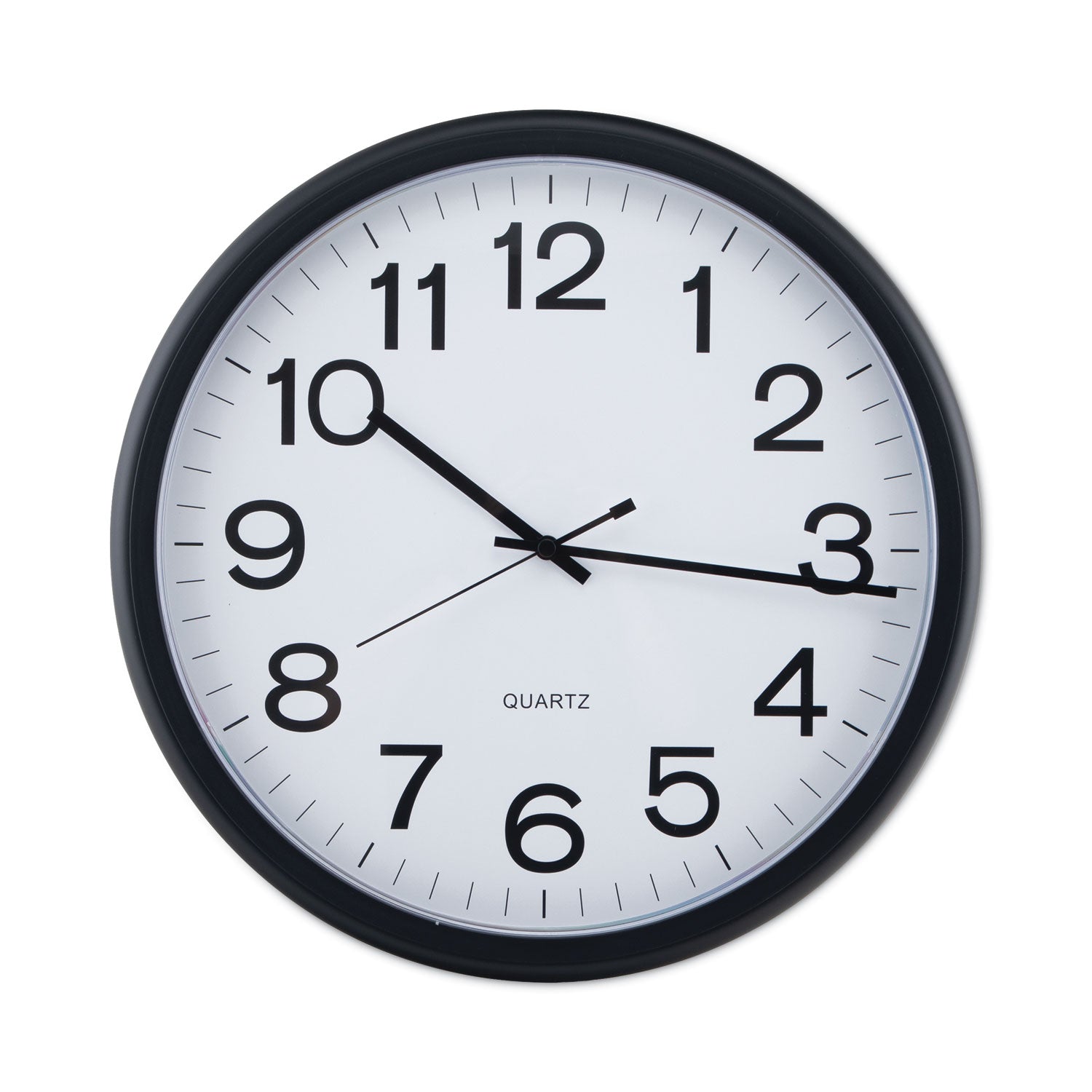 Universal Round Wall Clock, 13.5" Overall Diameter, Black Case, 1 AA (sold separately) (11641)