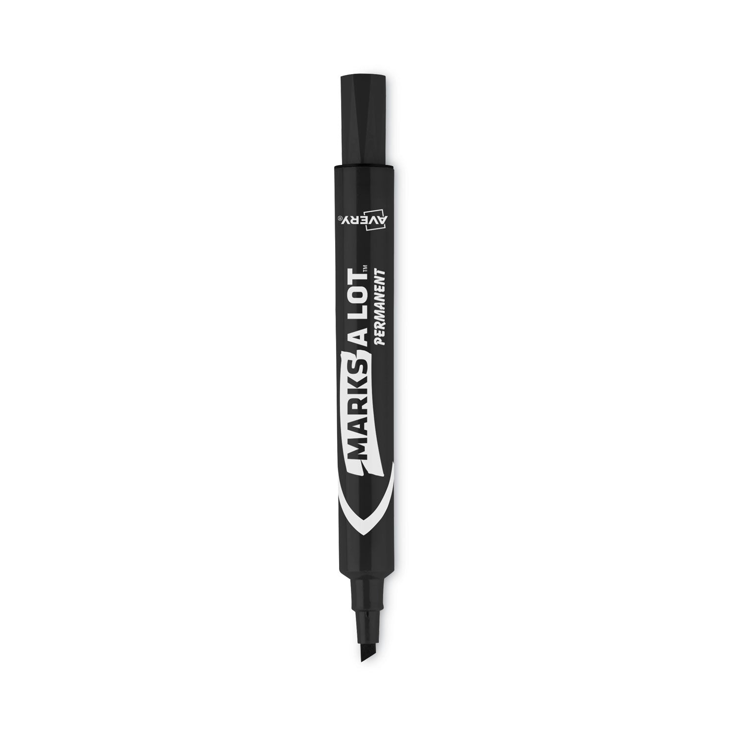 Avery MARKS A LOT Large Desk-Style Permanent Marker, Broad Chisel Tip, Black, Dozen (8888) (08888)