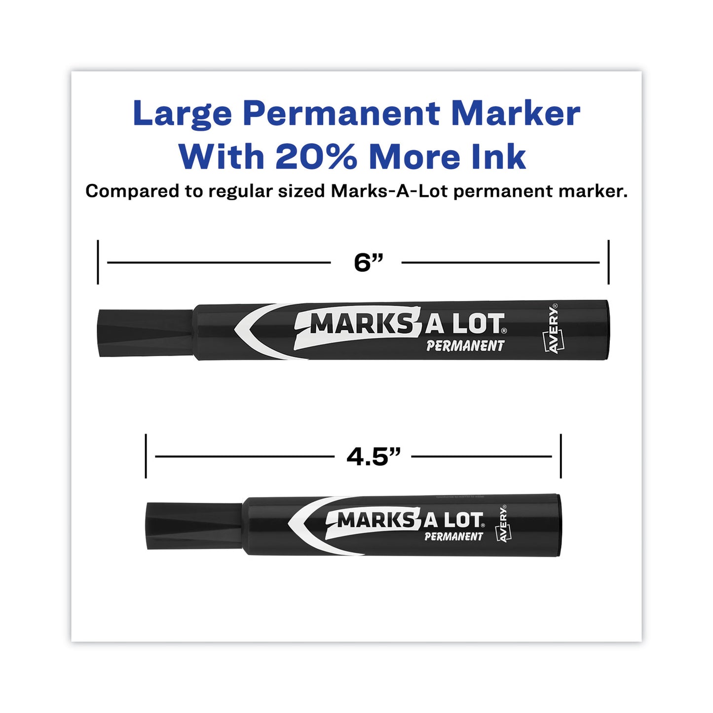 Avery MARKS A LOT Large Desk-Style Permanent Marker, Broad Chisel Tip, Black, Dozen (8888) (08888)